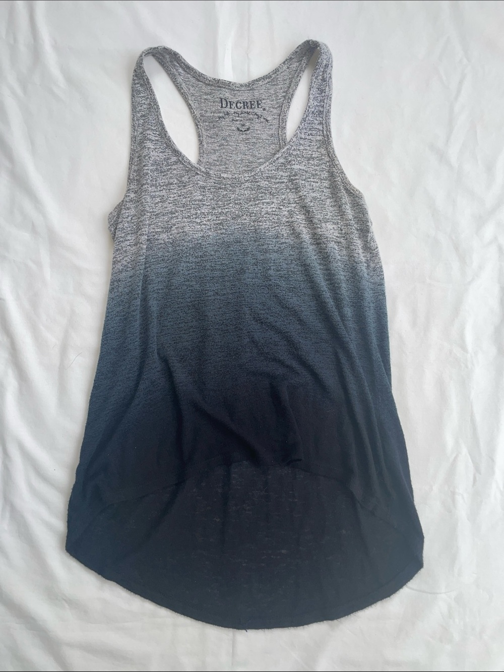Decree Gray to Navy Ombre Racerback Tank